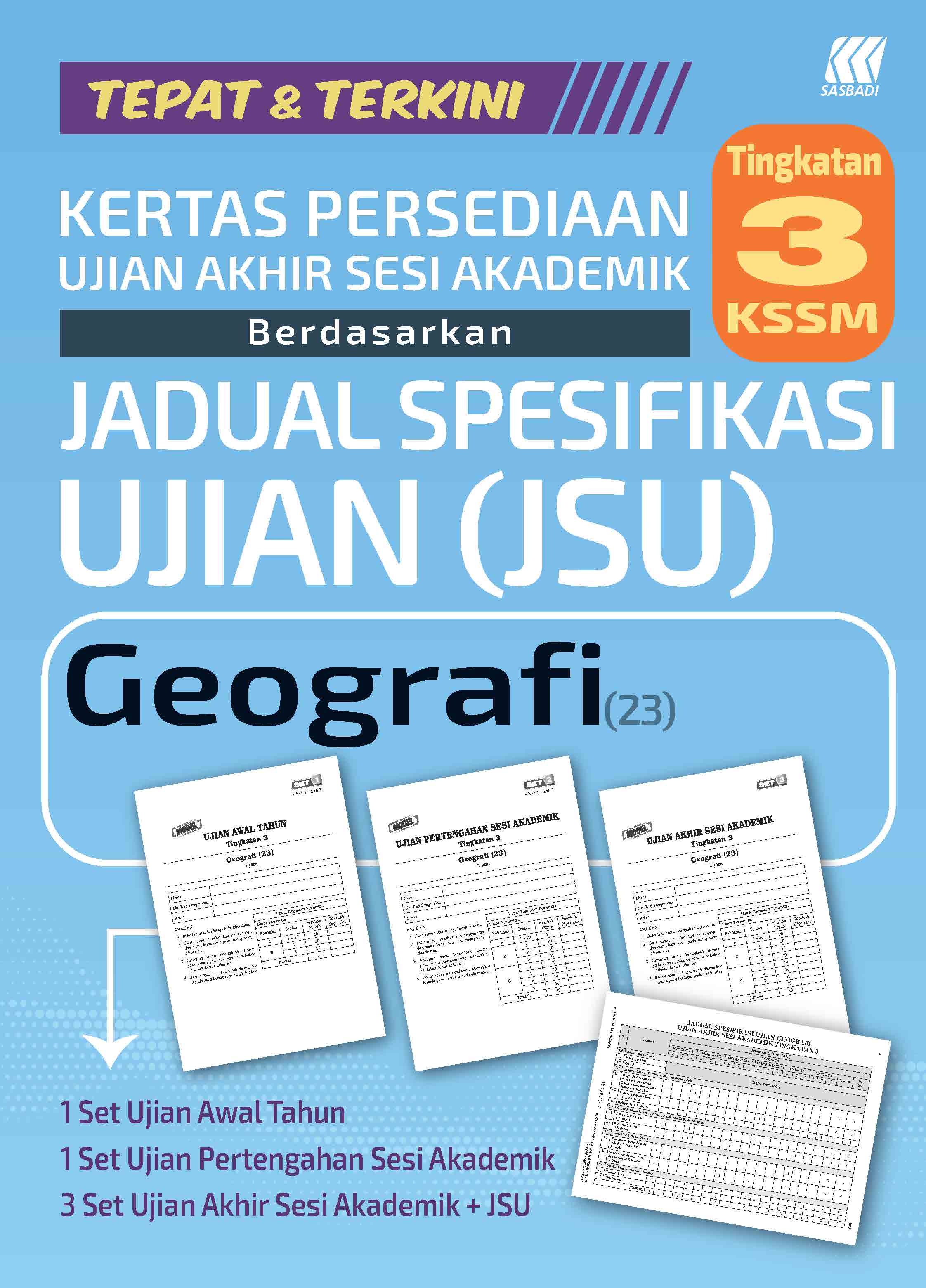 Kertas Persediaan UASA JSU KSSM Geografi Ting. 3 Cover